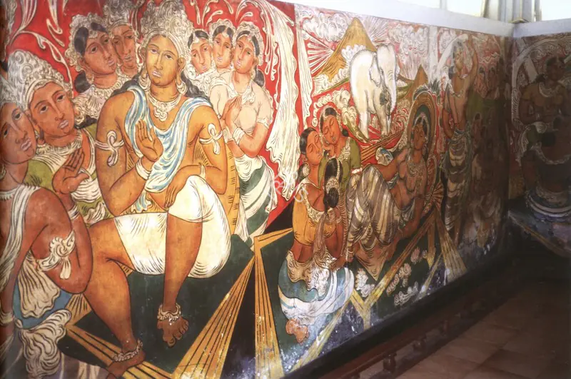 Keyt, George (Artist). The Invitation of the Gods and the Dream of Queen Maya. Mural, 1940 | Marg, December 2022 - March 2023 | Mural | FineArts | 00675421