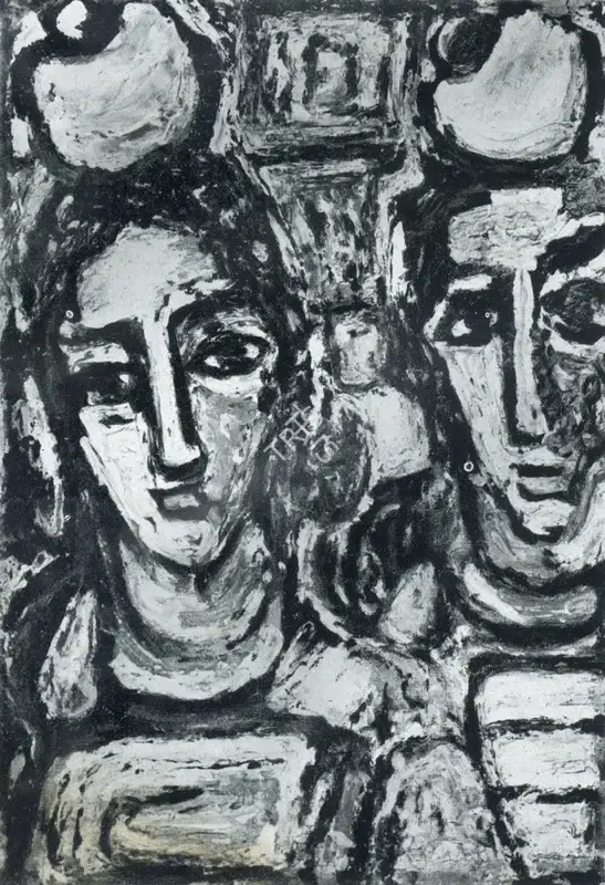 Sen, Sunil Madhav (Artist). Woman with Pitchers, n.d. | Painting