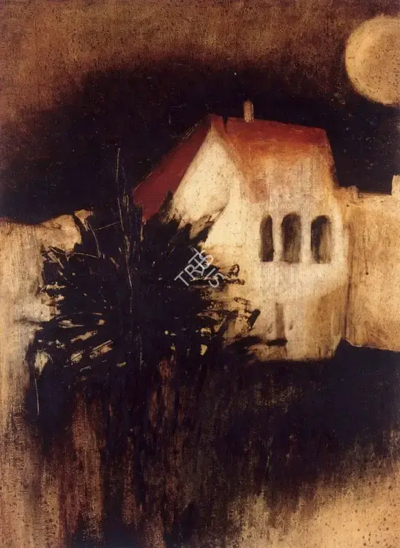 Menon, Anjolie Ela (Artist). House On The Beach, n.d. | Painting
