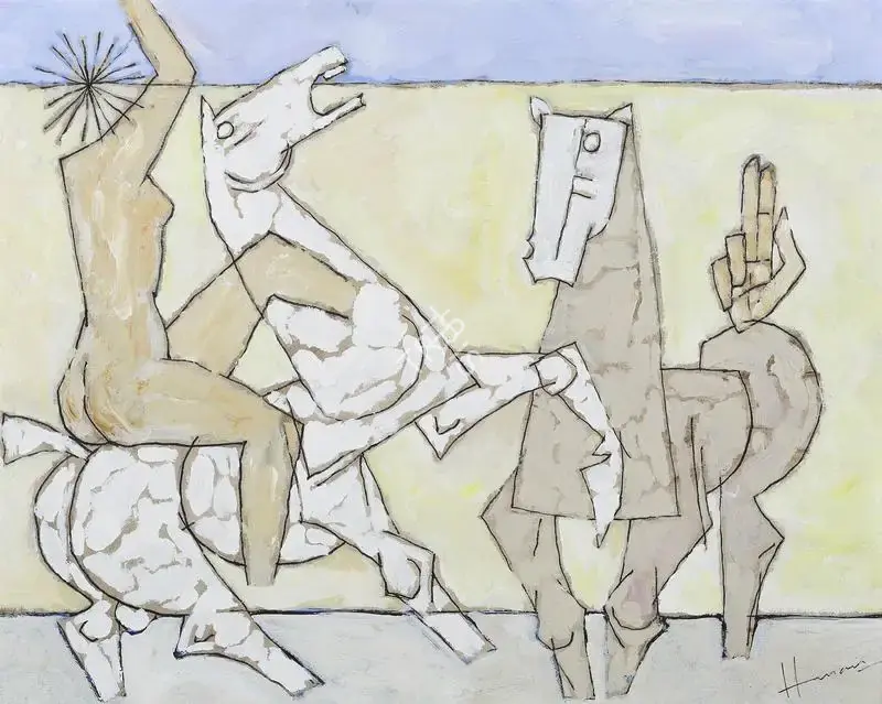 Husain, M.F. (Artist). Untitled (Horses), c.1990s | Painting