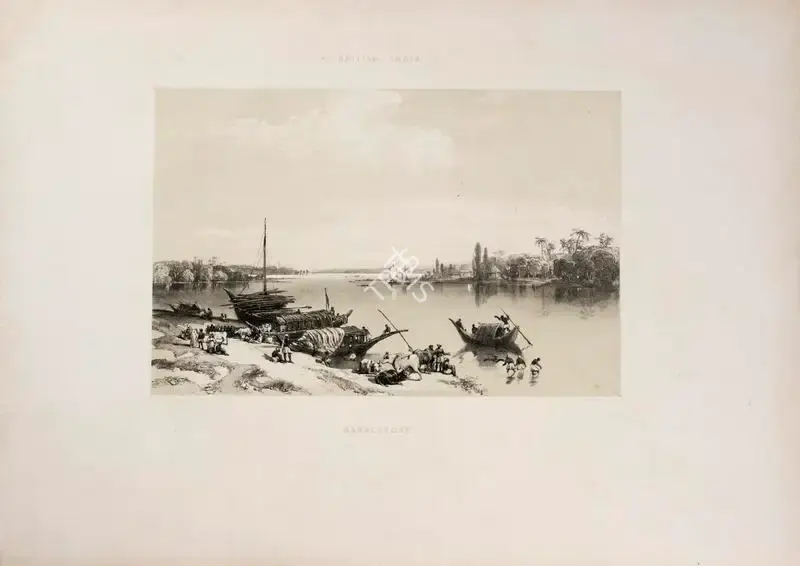 Hardinge, J.D. (Lithographer). Barackpore. Print on paper, circa 1847 | Lithograph, Recollections of India, 1847 | ArcHeritage | 00156313