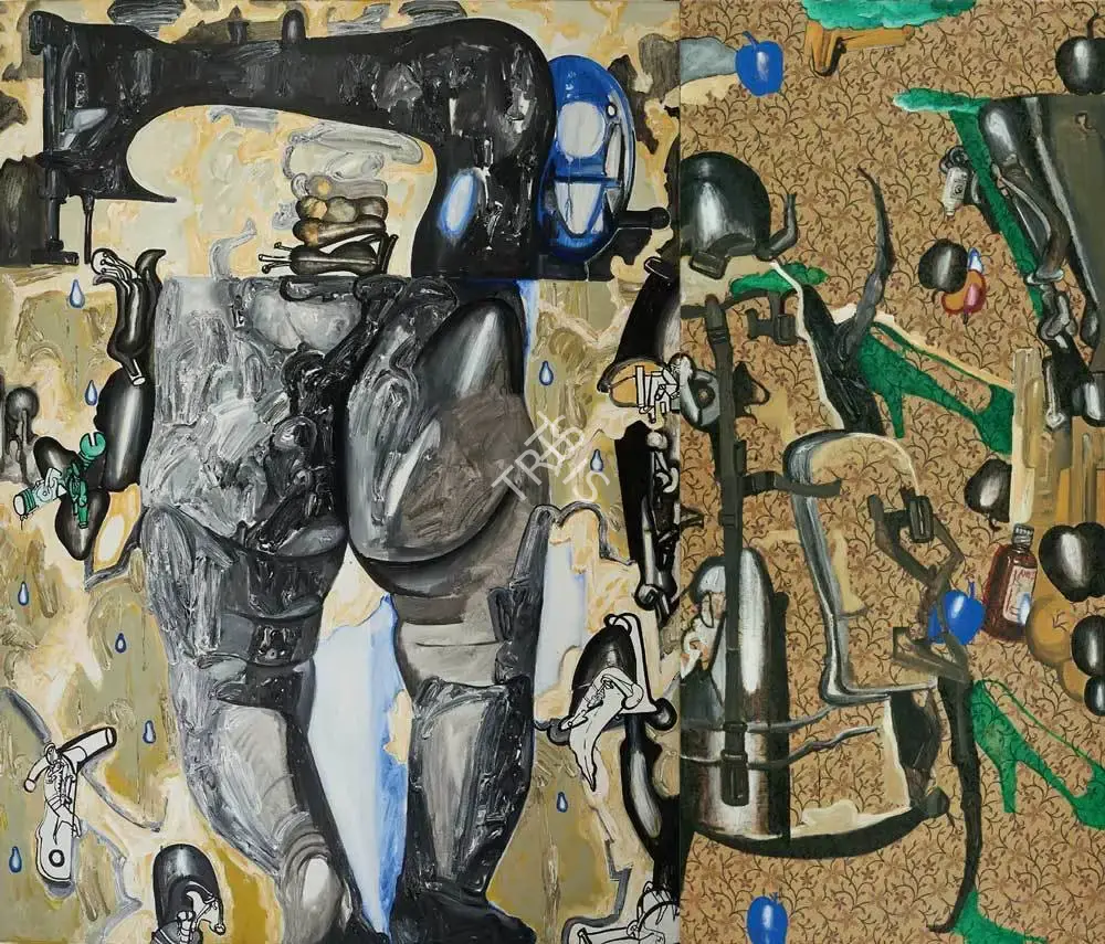 Gupta, Probir (Artist). Untitled. Oil and acrylic on linen and fabric, n.d. | Painting | FineArts | 00358054
