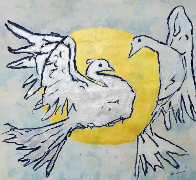 Husain, M.F. (Artist). Untitled (Doves), n.d. | Painting