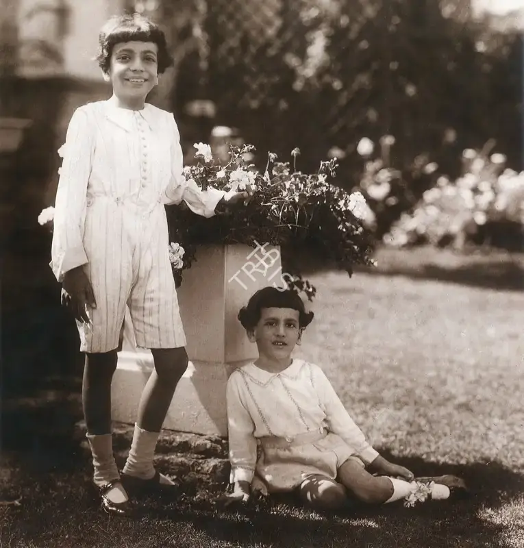 Unknown (Photographer). Sharokh and Jehangir in the garden of ReadyMoney House, n.d. | Contemporary Photograph