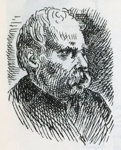 Ray, Satyajit (Artist). Sketch of Grandfather Dwarkanath Ganguly, n.d. | Sketch