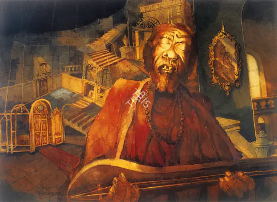 Ray, Shyamal Dutta (Artist). The Baul Singer. Watercolour on paper, 1979 | Painting | FineArts | 00375799