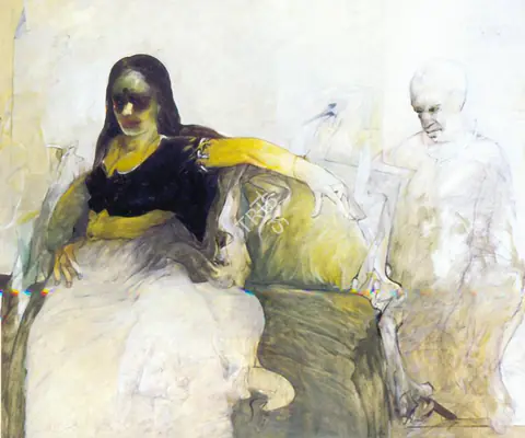 Das, Sunil (Artist). Woman in Black. Oil on canvas, 1991 | Painting | FineArts | 00375715