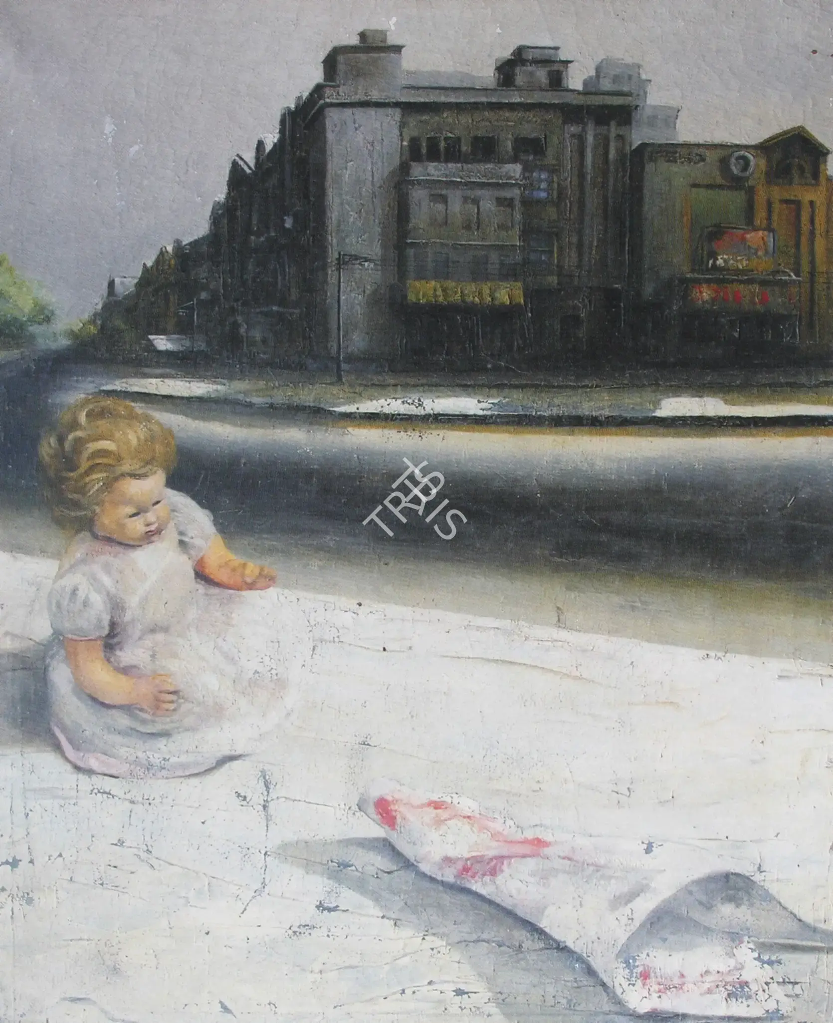 Bhattacharjee, Bikash (Artist). Baby Doll. Oil on canvas, 1971 | Painting | FineArts | 00598042
