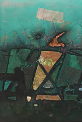 Dave, Shanti (Artist). Untitled. Oil and encaustic on canvas, 1975 | Painting | FineArts | 00355321