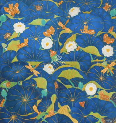 Ramachandran, A. (Artist). Autobiography of an Insect in the Lotus Pond. Oil on canvas, 2000 | Painting | FineArts | 00355285