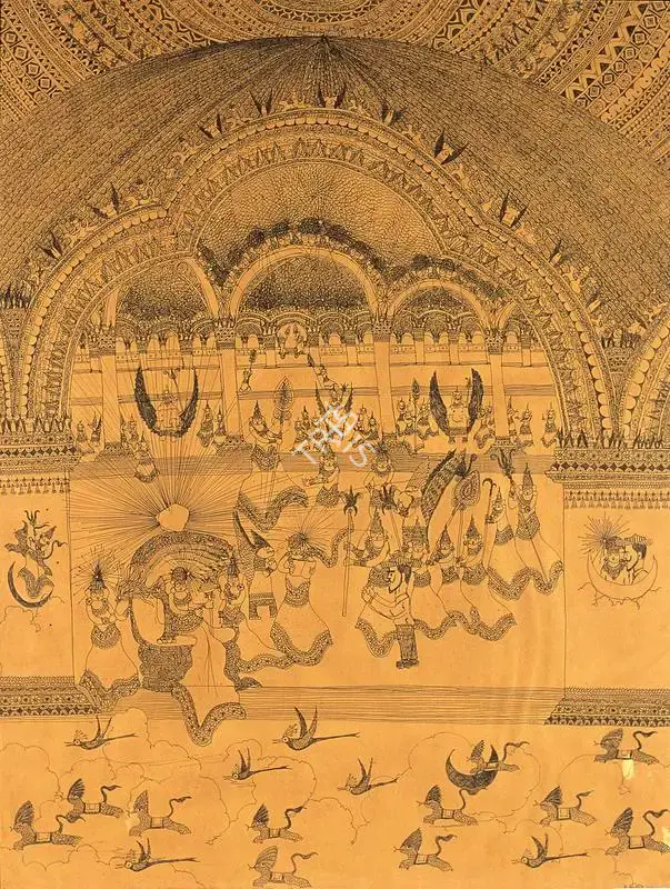 Ramanujam, K. (Artist). My Dream World Series. Pen and ink, 1972 | Drawing | FineArts | 00371609