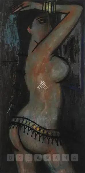 Souza, F.N. (Artist). Girl With Hairpin And Girdle. Oil on board, 1957 | Painting | FineArts | 00598872