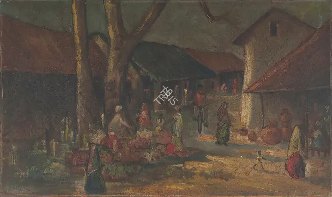 Bendre, N.S. (Artist). Bazar. Oil on board, 1942 | Painting | FineArts | 00332025