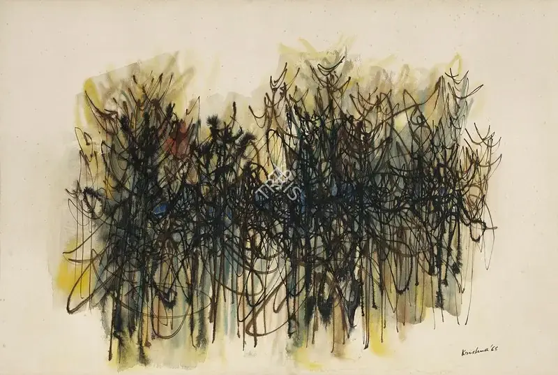 Reddy, Krishna (Artist). Untitled (Group of Trees). Watercolour on handmade paper, 1963 | Painting | FineArts | 00336297