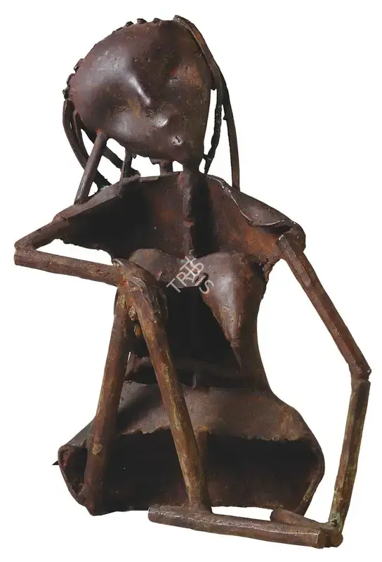 Hore, Somnath (Artist). Seated Girl. Bronze, 1981 | Sculpture | FineArts | 00332112