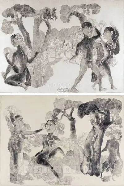 Goud, K. Laxma (Artist). Untitled. Graphite pencil on handmade pure rag paper, 1997 | Painting  | 00877578