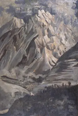 Chakravorty, Ramendranath (Artist). Holy Badrinath. Oil on board, late 1940s | Painting | FineArts | 00376640
