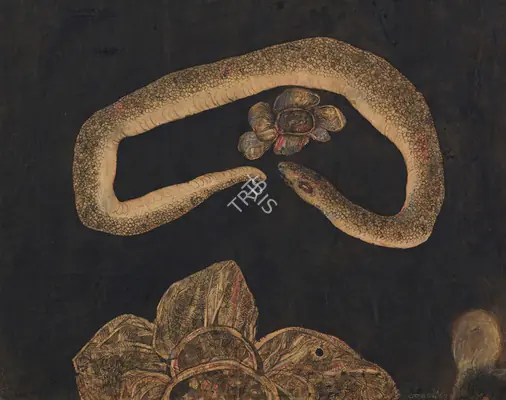 Chowdhury, Jogen (Artist). Reminiscence of a Dream 12. Mixed media on paper pasted on paperboard, 1969 | Painting | FineArts | 00355318