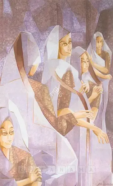 Sabavala, Jehangir (Artist). Women In Grey. Oil on canvas, 2001 | Painting | FineArts | 00597637