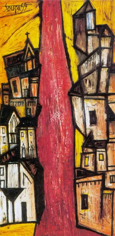 Souza, F.N. (Artist). A Town Scene. Oil on board, 1959 | Painting | FineArts | 00373090