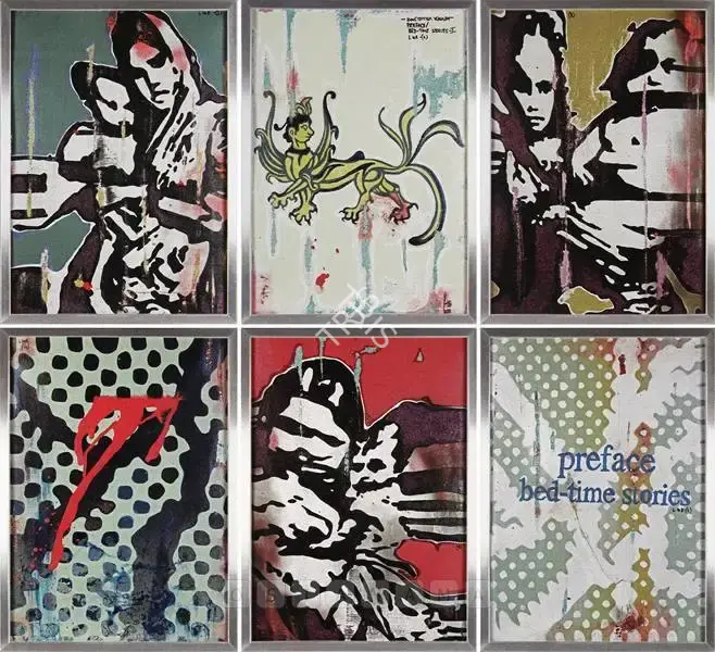 Kallat, Jitish (Artist). Preface Bed Time Stories - I. Mixed media on 6 wood panels, 2005 | Graphic Art  | 00880150