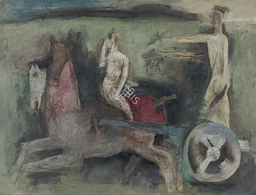 Husain, M.F. (Artist). Untitled. Oil on canvas, 1959 | Painting | FineArts | 00416692