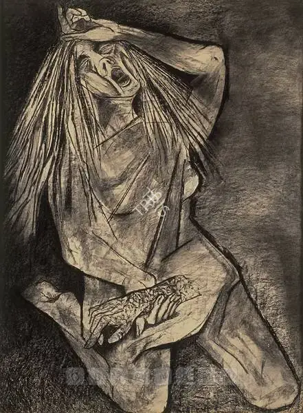 Khanna, Krishen (Artist). Untitled. Charcoal on paper, 1986 | Drawing | FineArts | 00376632