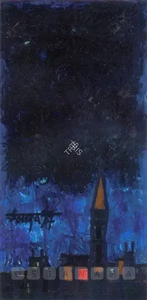 Souza, F.N. (Artist). London At Night. Oil on canvas, 1957 | Painting | FineArts | 00599624