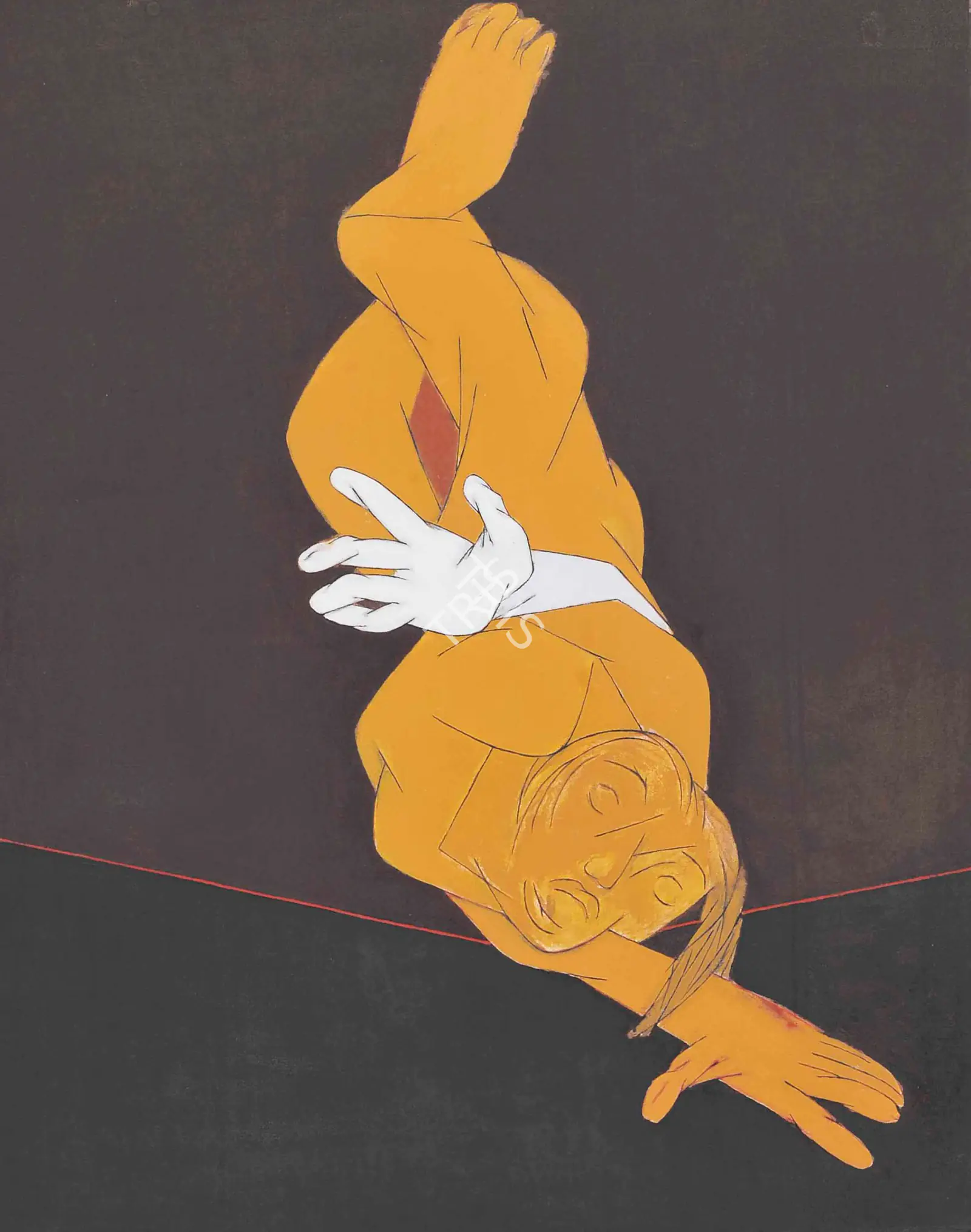 Mehta, Tyeb (Artist). Untitled (Falling Figure). Acrylic on canvas, 1991 | Painting | FineArts | 00645637