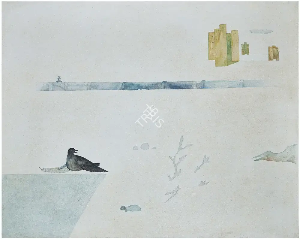 Barwe, Prabhakar (Artist). First Cloud. Enamel on canvas, 1989 | Painting  | 00867101