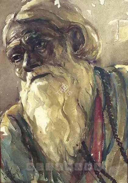 Mookherjea, Sailoz (Artist). Portrait Of A Sadhu. Watercolour on paper, early 1950s | Painting  | 00877536