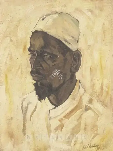 Paniker, K.C.S. (Artist). Portrait. Oil on canvas pasted on board, 1959 | Painting  | 00881802