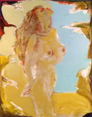 Das, Jatin (Artist). The Breathing Blue. Tempera on paper-backed canvas, 1991 | Painting  | 00876766