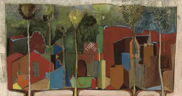 Bakre, S.K. (Artist). Untitled. Oil on canvas, 1964 | Painting | FineArts | 00598844