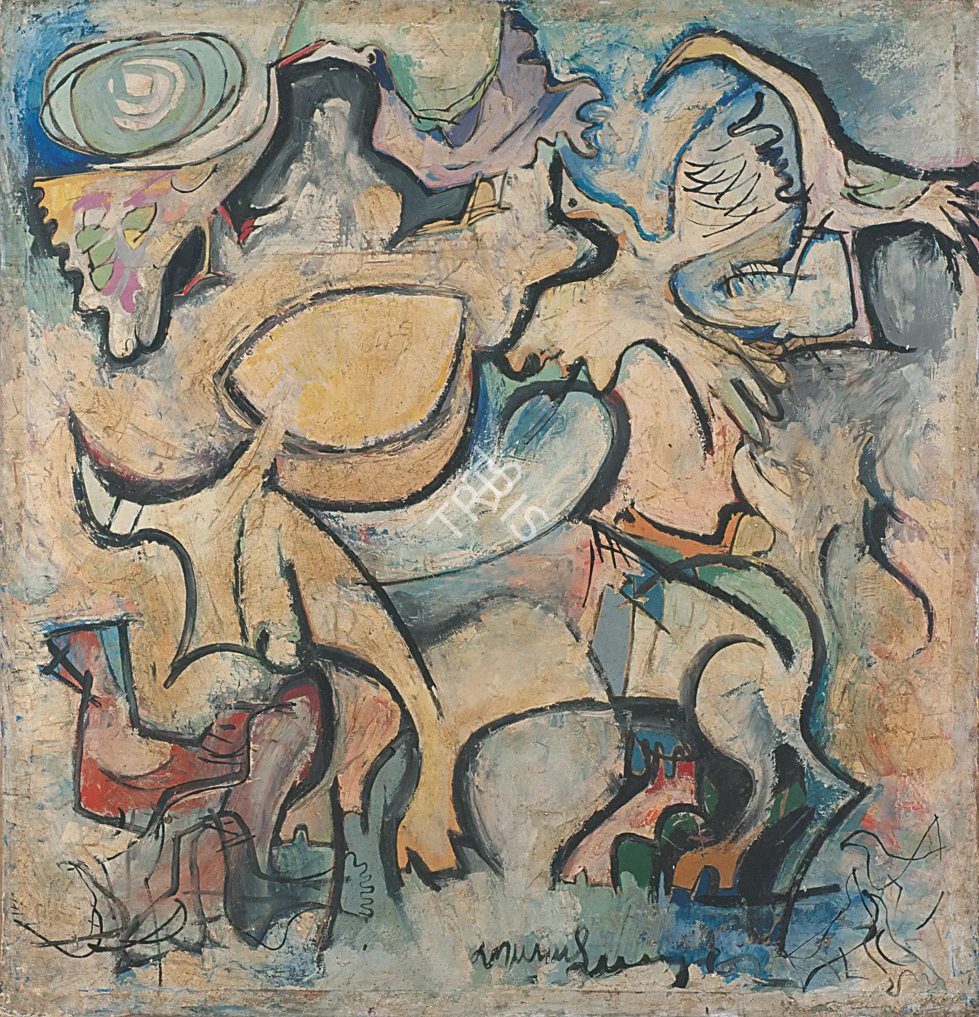 Munuswamy, L. (Artist). Animal Series. Oil on canvas, 1962 | Painting | FineArts | 0023419