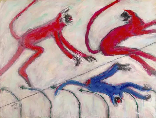 Ambalal, Amit (Artist). Mother Care. Acrylic on canvas, 2022 | Painting | EconomicsArt | 00871644