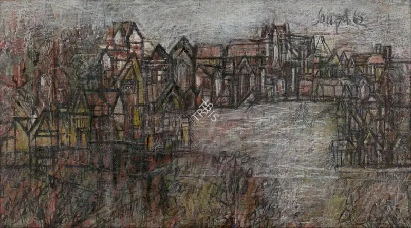 Souza, F.N. (Artist). Landscape. Oil on canvas, 1962 | Painting | FineArts | 00417551