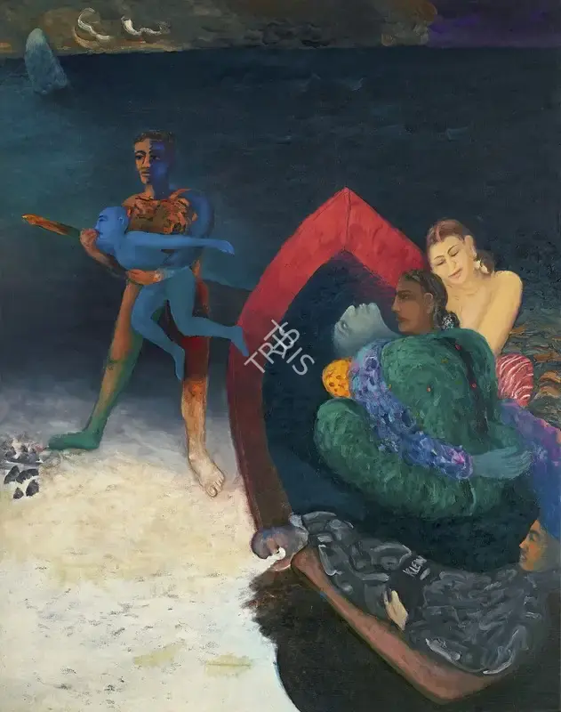 Sundaram, Vivan (Artist). Ship Aground. Oil on canvas, 1988-89 | Painting | EconomicsArt | 00871364