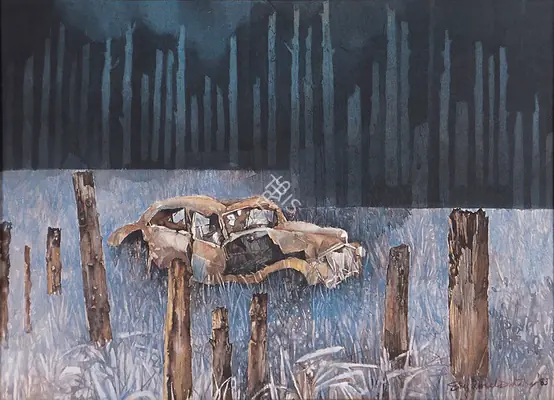 Ray, Shyamal Dutta (Artist). Relic. Watercolour on paper, 1983 | Painting | FineArts | 00599089