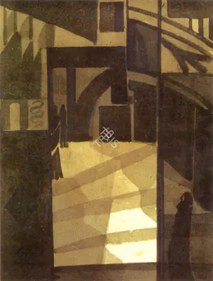 Tagore, Gaganendranath (Artist). The Atrium. Watercolour on paper, 1920-1925 | Painting  | 00876695