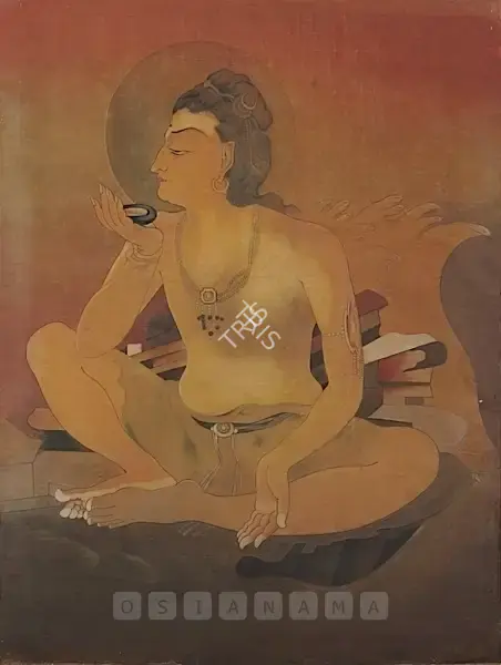 Bose, Nandalal (Artist). Shiva Drinking The World Poison. Tempera on silk, c.1936 | Painting | FineArts | 00757188