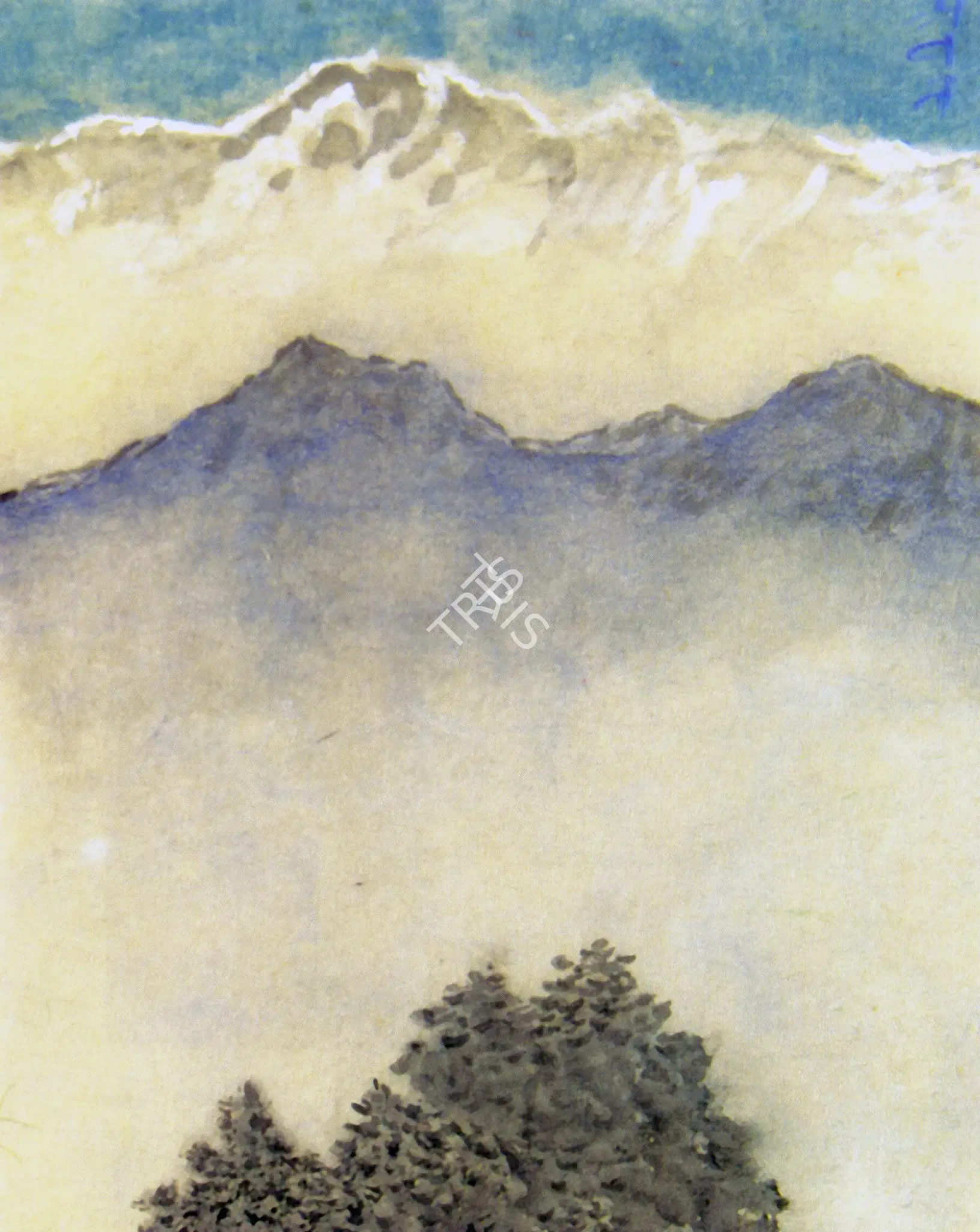 Tagore, Abanindranath (Artist). Mountains And Tree. Oil on canvas, 1920-1930 | Painting  | 00876688