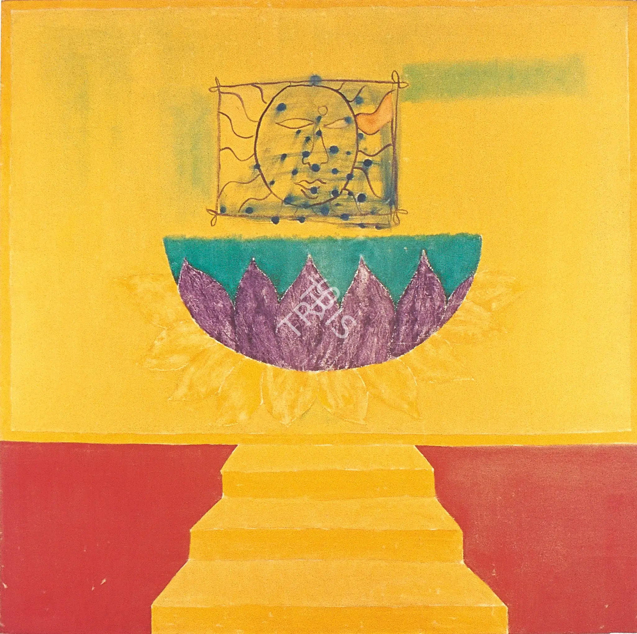Swaminathan, J. (Artist). The Lotus and the Sun. Oil on canvas, 1969 | Painting | FineArts | 00375771