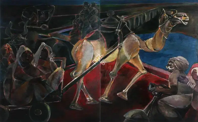 Sen, Paritosh (Artist). Ahmedabad Scene. Oil on canvas, 1982 | Painting  | 00881316