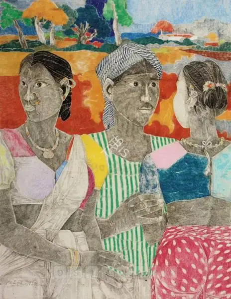 Goud, K. Laxma (Artist). Untitled. Coloured pencil on paper, 1988 | Drawing  | 00881897