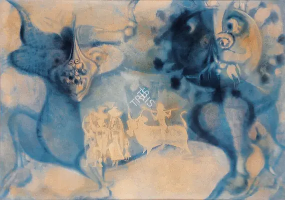 Ali, J. Sultan (Artist). Vrisabha Surya. Oil on canvas, 1987 | Painting | FineArts | 00599084