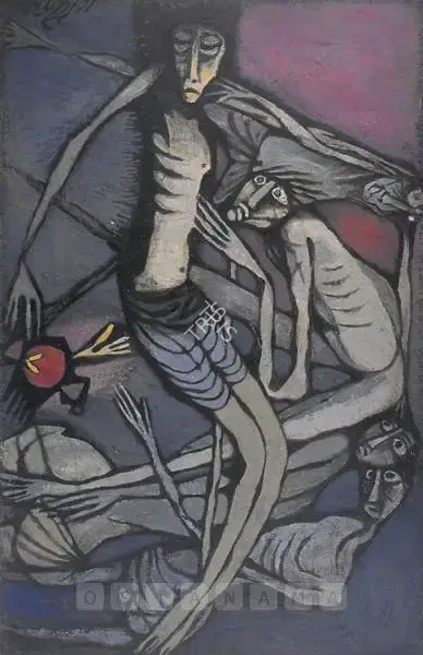Karmakar, Prokash (Artist). Assassinated. Oil on canvas, 1968 | Painting | FineArts | 00376598