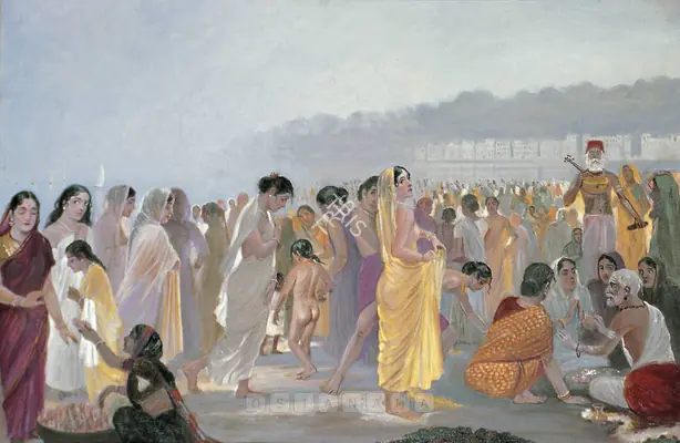 Dhurandhar, M.V. (Artist). Chowpatty Beach. Oil on canvas, 1934 | Painting | FineArts | 00600749