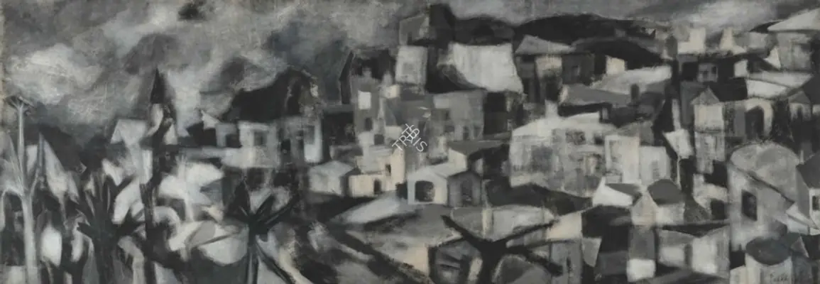 Padamsee, Akbar (Artist). Greek Landscape. Plastic emulsion on canvas, 1960 | Painting | FineArts | 00642174