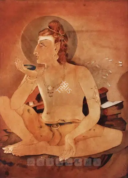 Bose, Nandalal (Artist). Shiva Drinking The World'S Poison. Line wash and watercolour on paper, 1933 | Painting  | 00881637